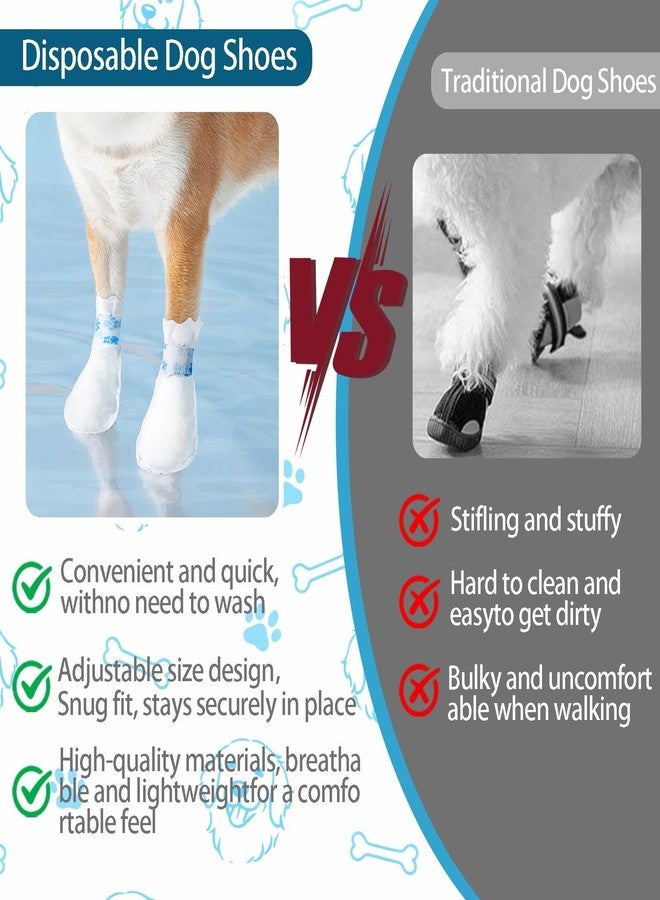 fernfern Disposable Dog Booties for Dog Cats, 40 Counts Pet Shoes with Adjustable Self-Adhesive Bandage, Dog Disposable Foot Covers for Dogs Cats (S（1-7.5KG）) - Image 3